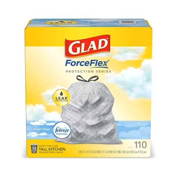 Glad Protection Series Force Flex Drawstring Fresh Clean Odor Shield