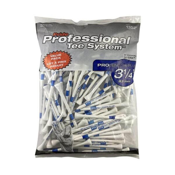 Pride Professional Tee System, 3-1/4 inch ProLength Plus Tee, 135 count, White